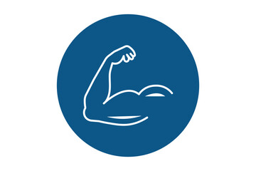 Muscle line icon. Biceps icon Simple thin outline. Power icon vector on white background.