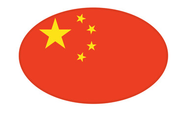 China flag ellipse shaped. vector	