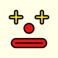 Obraz premium Minimalistic Clown Face Illustration with Bright Colors