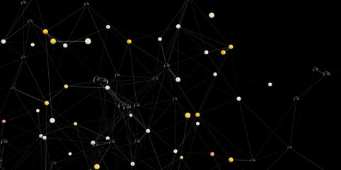 Fototapeta premium Stock photo of abstract network connection with dots and lines. Ideal for technology, connection, and network concepts.