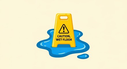 Caution Wet Floor Sign Preventing Slips, Trips, and Falls in Public Spaces and Workplaces