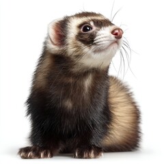 Ferret isolated on clean white background