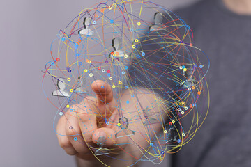 Interactive visualization of a complex network, illustrating interconnectedness and data flow.