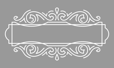 Line curl frame. Modern decorative linear background.