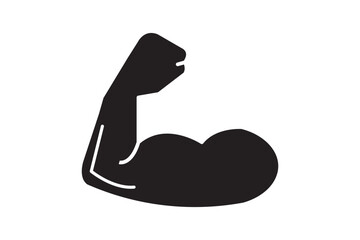 Strong muscular arms vector icon. Gym logo. Bodybuilding fitness concept. Strong power icon, muscle arms, bodybuilding icon - stock vector.
