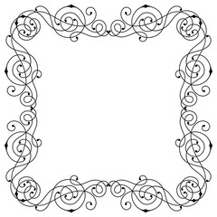 Line curl frame. Modern decorative linear background.