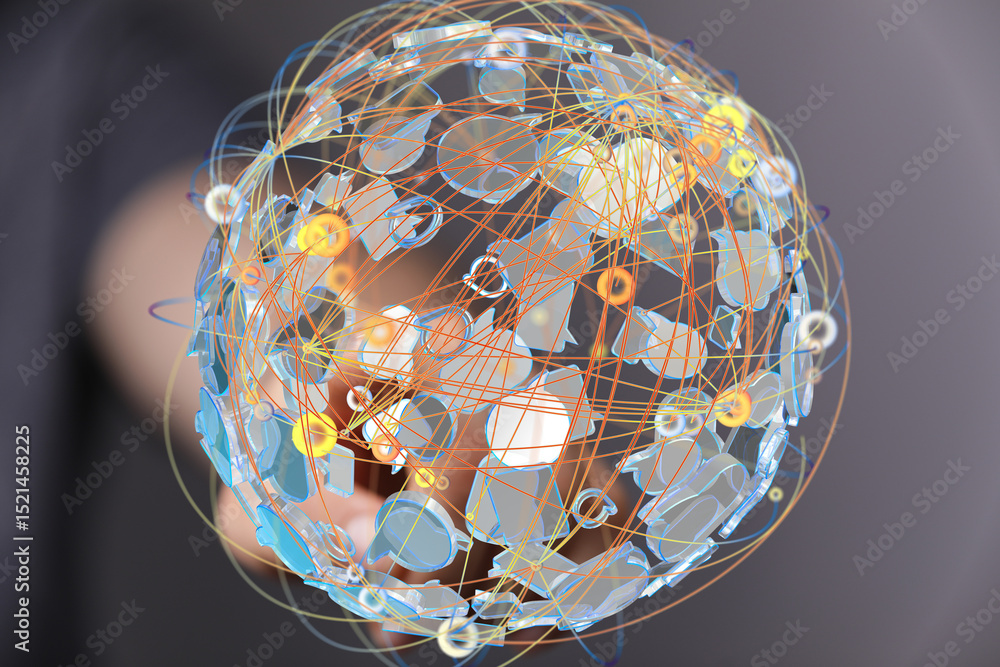 Aufkleber abstract image of a connected global network. perfect for technology, communication, and data concep