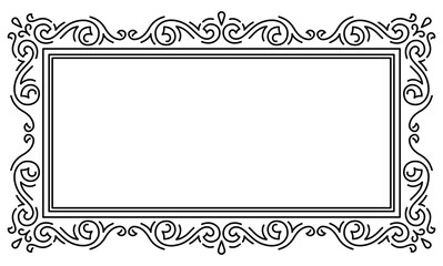 Line curl frame. Modern decorative linear background.