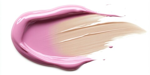 Graceful Blend of Vibrant Pink and Soft Beige Emulsion Cream for Beauty and Skincare Promotions