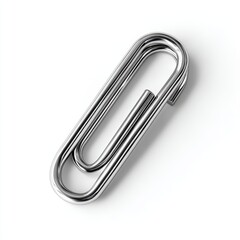 Metal paperclip isolated on clean white background