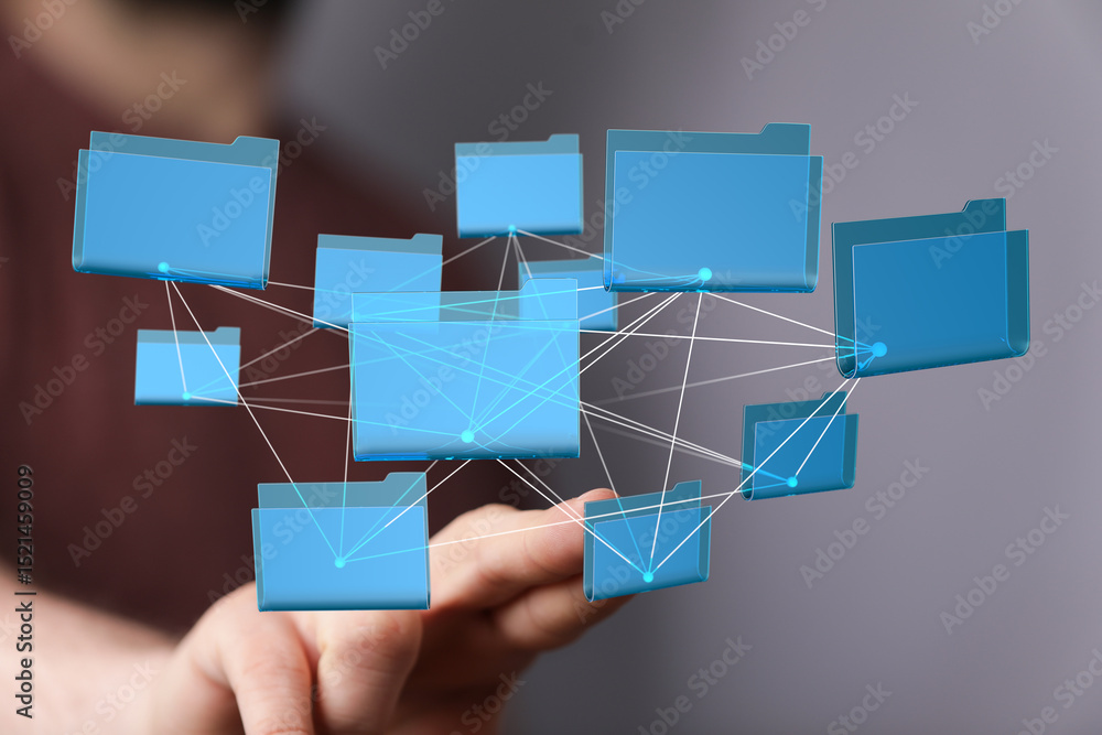 Aufkleber Seamless file sharing and collaboration. Boost team productivity with efficient data management.