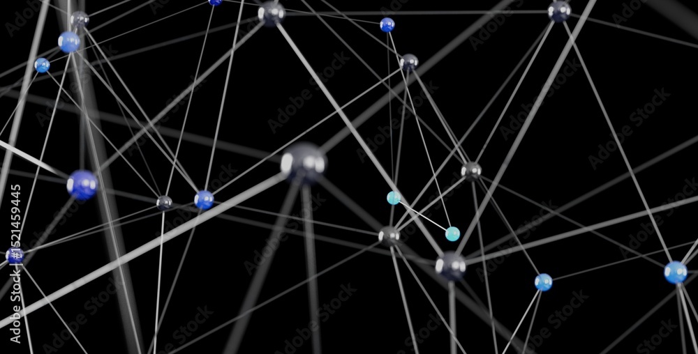 Poster 3D rendering of a complex network.  Perfect for technology, connection, and global concepts.