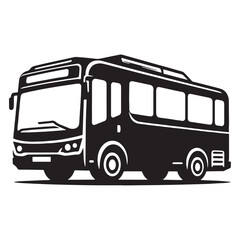 Classic Transport Bus silhouette – Bus illustration – Minimalist Bus vector – Vehicle silhouette

