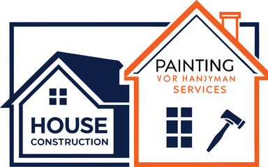 House construction and painting handyman services logo