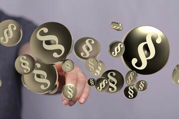 Abstract image of paragraph symbols illustrating legal concepts, contracts, or law.
