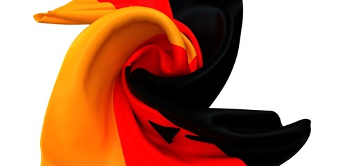 Abstract image of black, red and gold fabric swirling. Perfect for design projects needing bold...