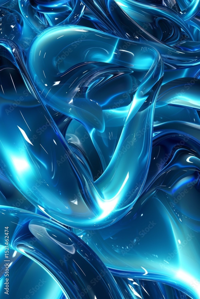 Poster the vibrant and dynamic blue wave patterns produce a captivating abstract texture ideal for various 