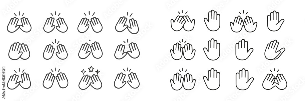 Poster hand gestures expressing applause and celebration at a joyful gathering in a lively setting