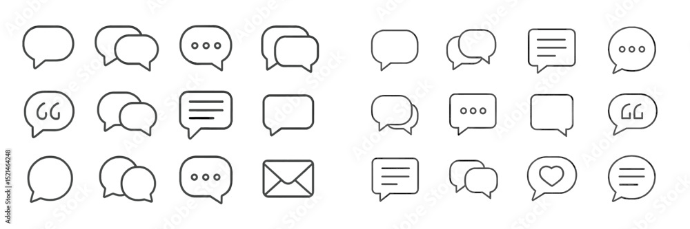Aufkleber Collection of diverse speech bubbles designed for communication and expression in various contexts and mediums
