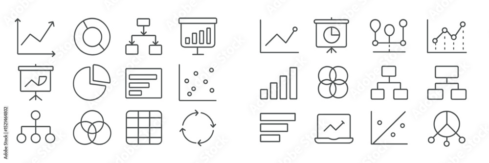 Poster visual representation of business analysis tools including charts and graphs for data interpretation