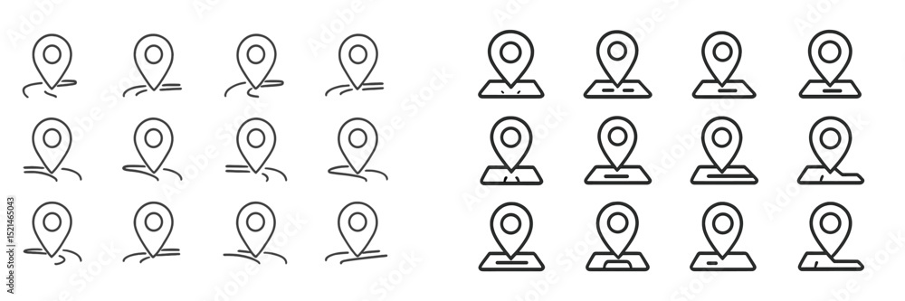 Aufkleber Vector art representation of location markers used in digital mapping applications and navigation tools
