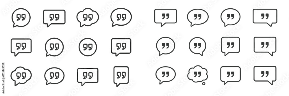 Aufkleber various speech bubble designs featuring quotation marks for creative communication and storytelling 