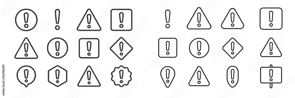 Leinwandbilder Various caution symbols arranged in grid layout for graphic design use in warning applications or informational content