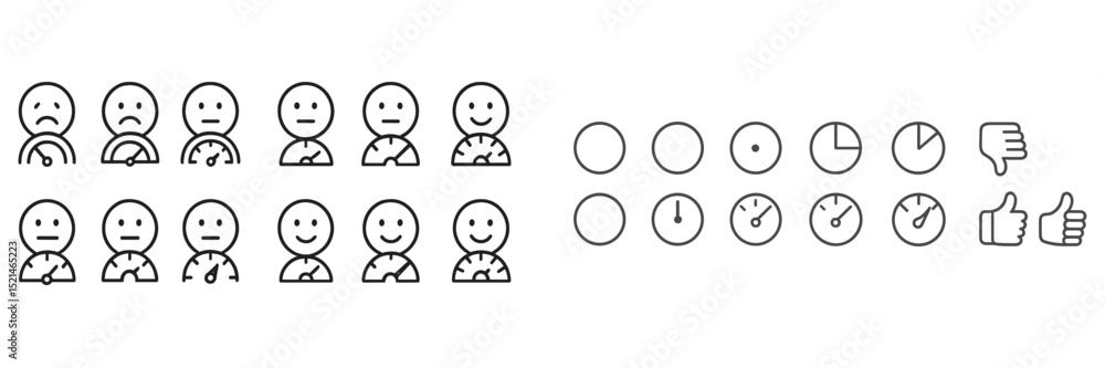 Aufkleber Visual representation of emotions and feedback indicators in a simple and clear format
