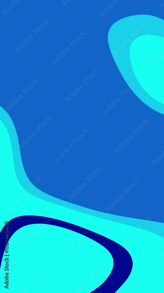 Poster abstract animation with teal and navy blue shapes. smooth transitions and fluid movements create a c