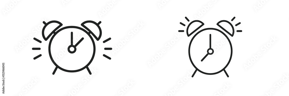 Poster alarm clocks ringing and indicating time management in a minimalist style