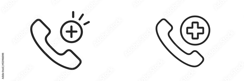 Leinwandbilder simple outline icons representing call enhancement features for user-friendly communication design