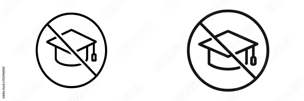 Aufkleber Symbols representing no graduation in a minimalist design displayed on a neutral background