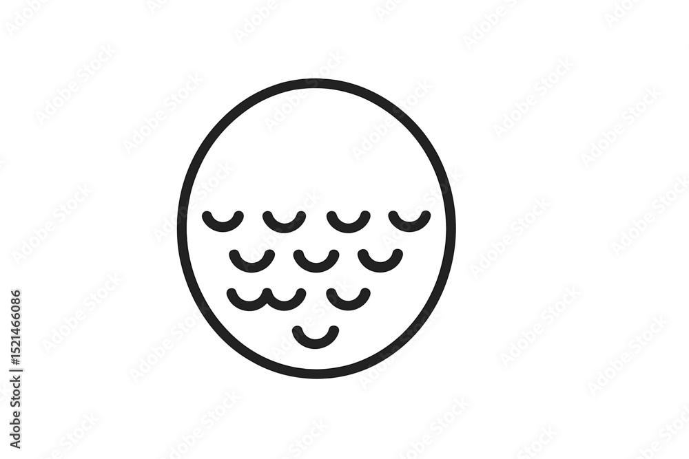 Aufkleber Abstract design featuring wavy patterns in a circular shape on a minimalistic background