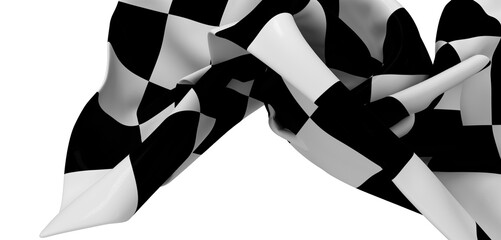 Dramatic close-up of a checkered flag, perfect for racing, speed, and competition themes.