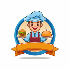 Vector logo design template and graphic elements for advertising, branding, posters and banners, funny cartoon illustrations with smiling character and mascot, abstract stickers and line