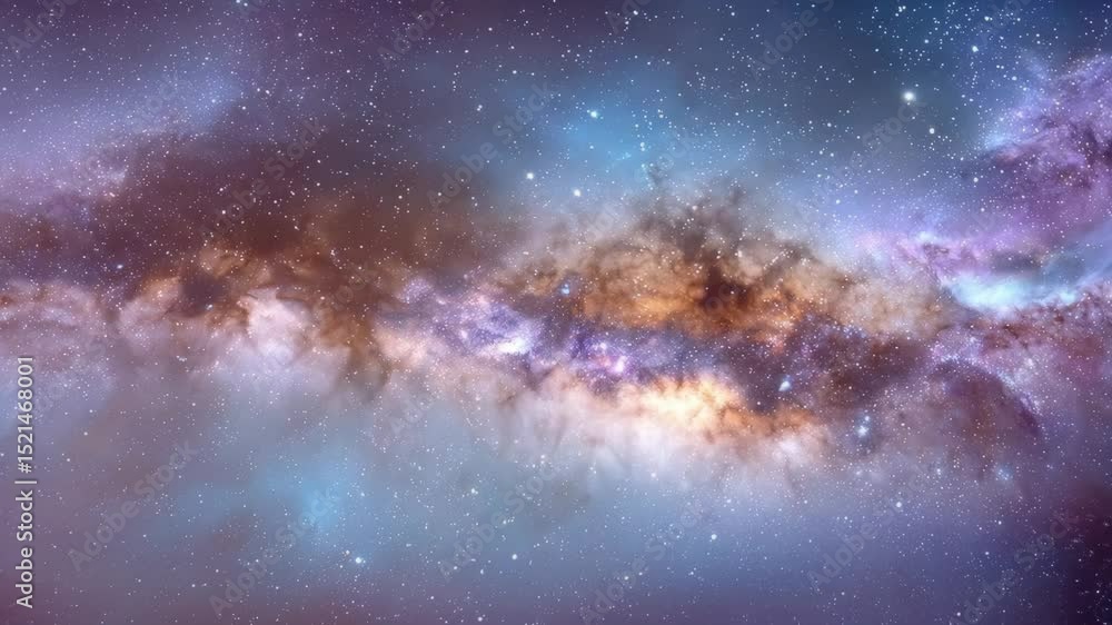 Poster milky way galaxy in deep space with starry sky. cosmic nebula cloud and universe background for astr