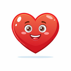 Vector logo design template and graphic element for advertising, branding, heart shape and love, funny cartoon illustrations with smiling character, valentine day mascot