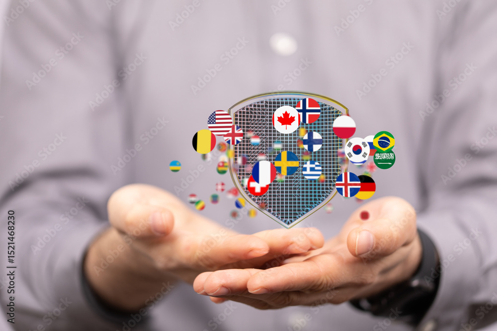 Poster Secure your data across borders.  International cybersecurity solutions.