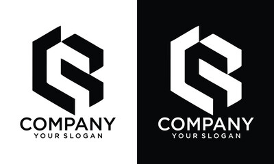 Creative letter cs with hexagon logo icon design vector design template inspiration