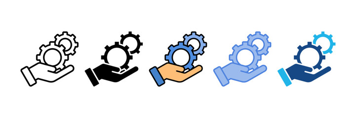 Hand With Gear Icon Element For Design
