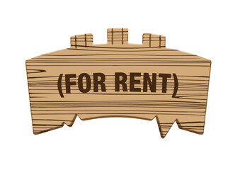 Rustic Wooden For Rent Sign  Perfect for Property Listings, Vintage Designs, and Rustic-Themed Projects.  High-Resolution Image for Digital and Print Use.