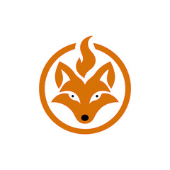 fire fox logo. modern animal emblem