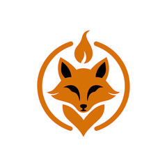 Obraz premium fire fox logo. modern animal emblem