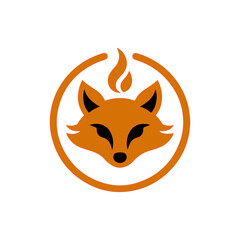 fire fox logo. modern animal emblem