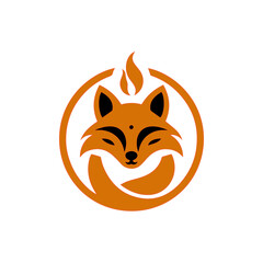 fire fox logo. modern animal emblem