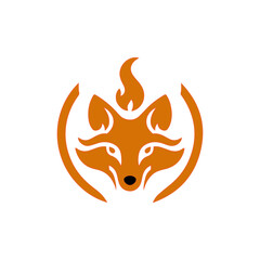 fire fox logo. modern animal emblem