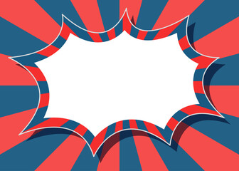 サンバーストとトゲトゲのフレーム背景、コミック風のふきだし、クリスマスカラー