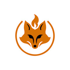 fire fox logo. modern animal emblem