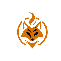 fire fox logo. modern animal emblem