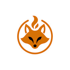 Obraz premium fire fox logo. modern animal emblem